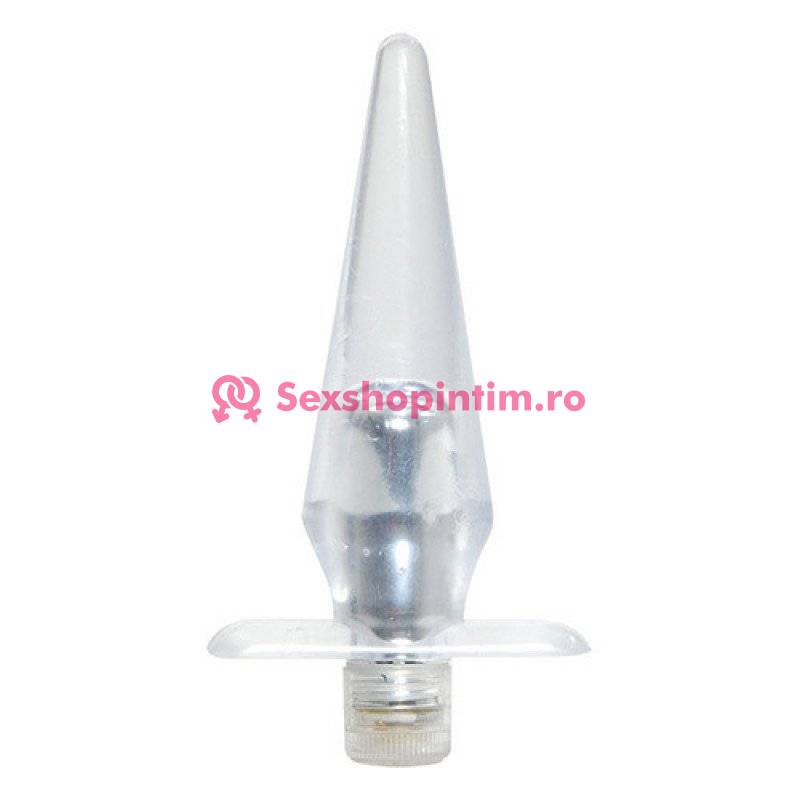Plug anal cu vibratii Jelly White